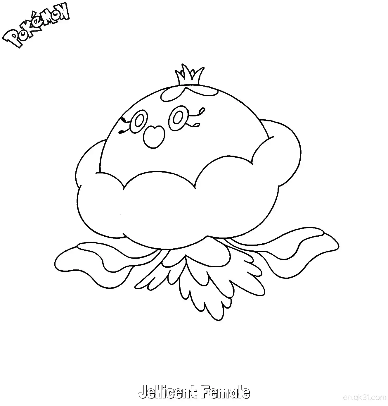 Jellicent Female Coloring Page - Free Printable Pokemon Coloring Sheets – Free Printable Coloring Page for Kids and Adults